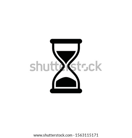 Hourglass simple black vector icon. Sand clock, half full, half empty glyph symbol.