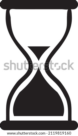 Hourglass simple black vector icon. Sand clock, half full, half empty glyph symbol..eps
