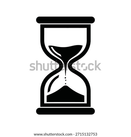 Hourglass simple black vector icon. Sand clock, half full, half empty glyph symbol. Simple vector Illustration.