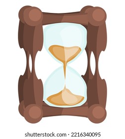hourglass simple drawing flat time is counting down. vector flat style