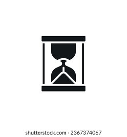 Hourglass simple glyph icon. Vector solid isolated black illustration.