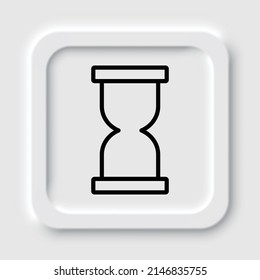 Hourglass simple icon. Flat design. Neumorphism design.ai