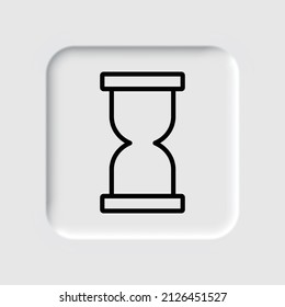 Hourglass simple icon. Flat desing. Neumorphism design.ai