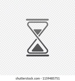 hourglass, simple icon. On grid background
