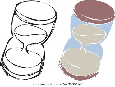 Hourglass simple illustration concept for running time