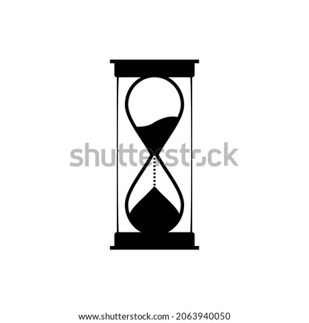 An hourglass of a simple shape in black on a white background. Vector image.