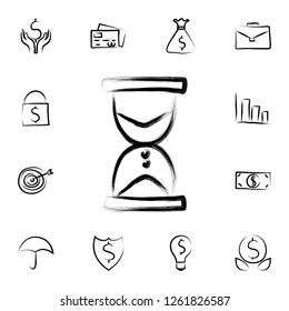 hourglass sketch style icon. Detailed set of banking in sketch style icons. Premium graphic design. One of the collection icons for websites, web design, mobile app