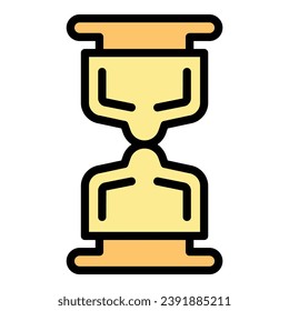 Hourglass skills icon outline vector. Stress effort. Reduce confidence color flat