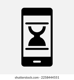 Hourglass Smartphone-Icon in solidem Stil, Verwendung für Website-Mobile-App-Präsentation