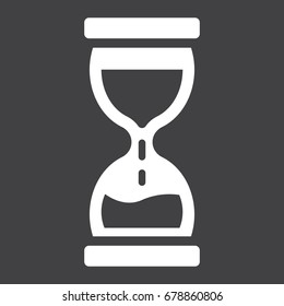 Hourglass solid icon, business and deadline, vector graphics, a glyph pattern on a black background, eps 10.