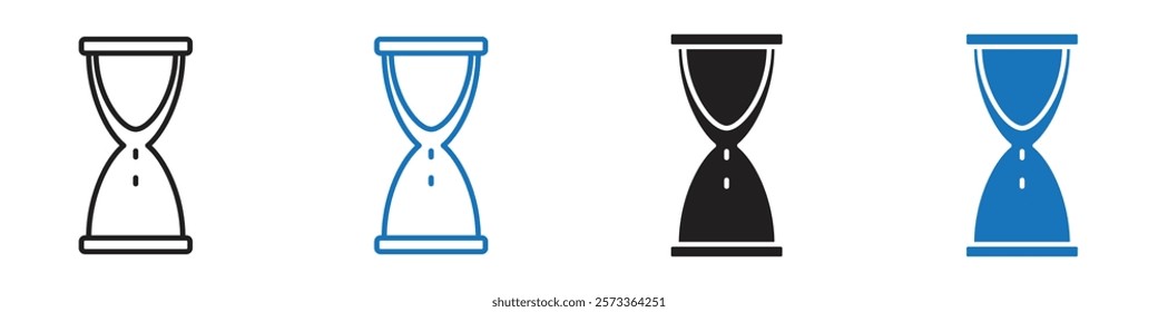 Hourglass start icon Flat line symbol