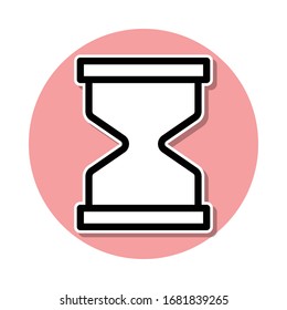 hourglass sticker icon. Simple thin line, outline vector of web icons for ui and ux, website or mobile application