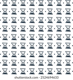 The hourglass style clock alternates with dots to form a time background.