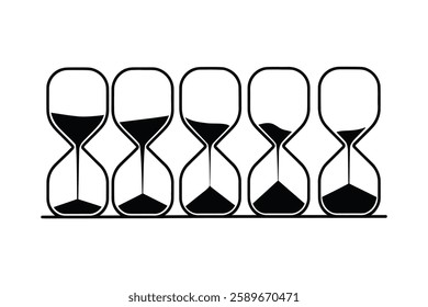 Hourglass symbol bundle vector illustration