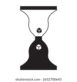 Icône de sablier symbole noir et blanc emblème