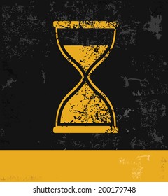 Hourglass symbol,grunge vector