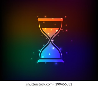 Hourglass symbol,Rainbow vector