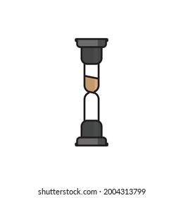 Hourglass table clock color icon. The clock is a web symbol. Hourglass glass clock