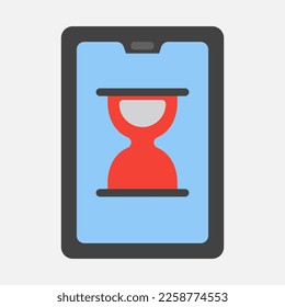Hourglass tablet icon in flat style, use for website mobile app presentation
