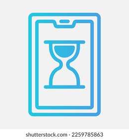 Hourglass tablet icon in gradient style, use for website mobile app presentation
