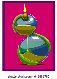 Hourglass - they count down a certain period of time with the help of crumbling sand.