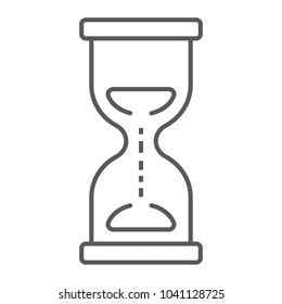 Hourglass thin line icon, development and business, deadline sign vector graphics, a linear pattern on a white background, eps 10.