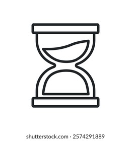 Hourglass thin line icons. Perfect pixel on transparent background