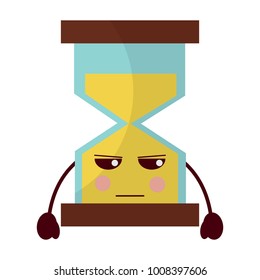hourglass time angry kawaii character