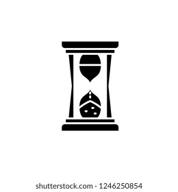 Hourglass time black icon, vector sign on isolated background. Hourglass time concept symbol, illustration 
