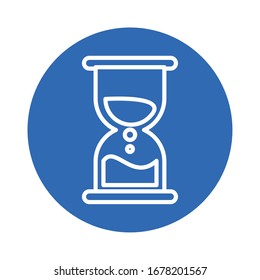hourglass time block style icon vector illustration design