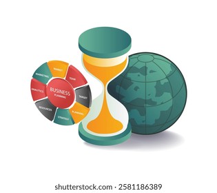 Hourglass of time in the business world
