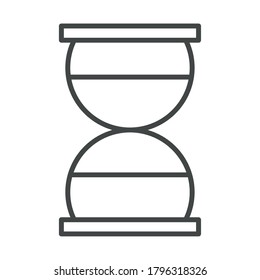 hourglass reloj de tiempo instrumento línea de diseño vectorial ilustración