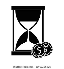 hourglass time with coins