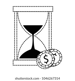 hourglass time with coins