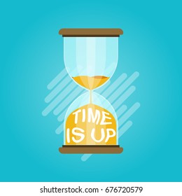 hourglass time is up concept flat vector