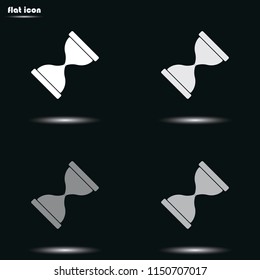 Hourglass time flat grayscale vector icon.