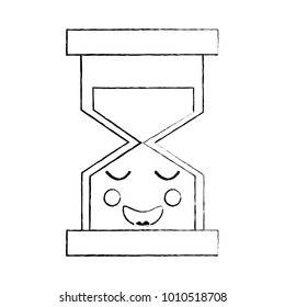 hourglass time happy kawaii character