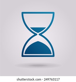 Hourglass time icon. The illustration on gray background.