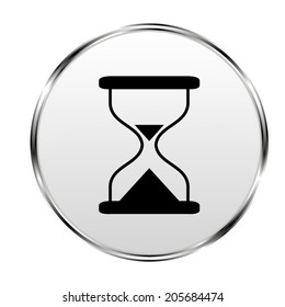 Hourglass time icon isolated vector button