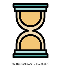 Hourglass time icon outline vector. Clock map. Local timezone color flat