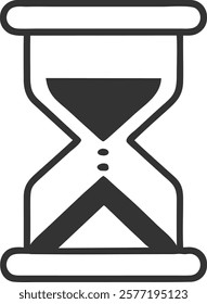 Hourglass Time Icon Representing Productivity and Deadlines, Isolated Professional Vector Design