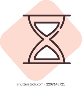 Hourglass time, illustration, vector on white background.