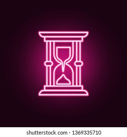 Hourglass, time neon icon. Elements of Law & Justice set. Simple icon for websites, web design, mobile app, info graphics