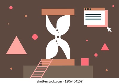 Hourglass as time passing concept for business deadline