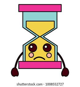 hourglass time sad kawaii character