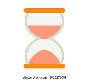 tiempo de reloj de arena y icono aislado único con estilo plano