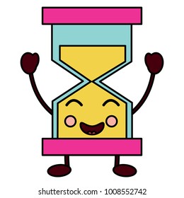 hourglass time smile kawaii character