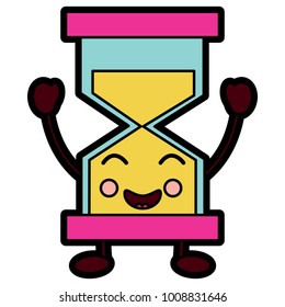 hourglass time smile kawaii character