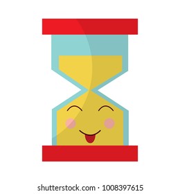 hourglass time tongue out kawaii character