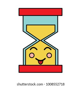 hourglass time tongue out kawaii character